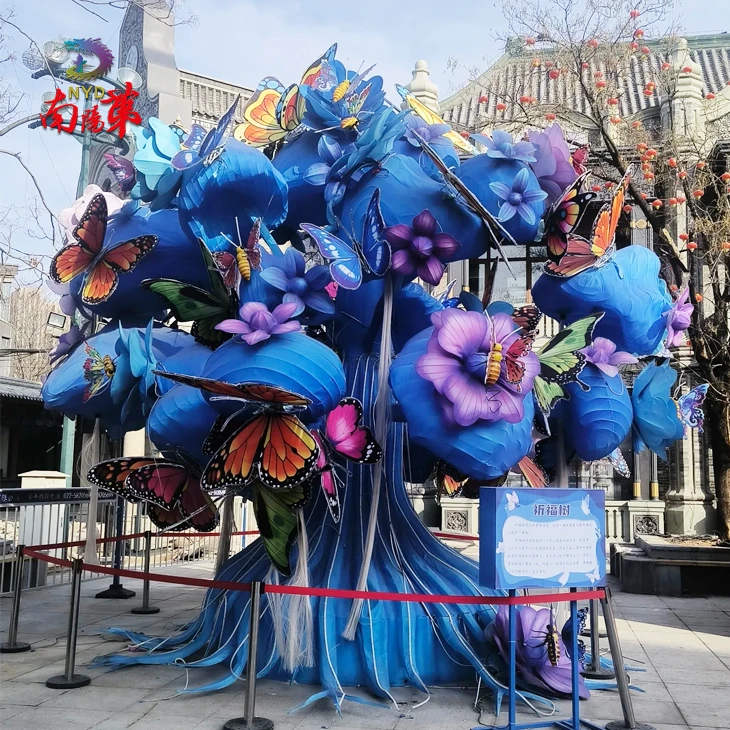 Giant Fabric Lantern Tree With Butterflies suppliers