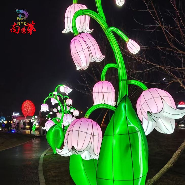 Outdoor Fabric Flower Lanterns