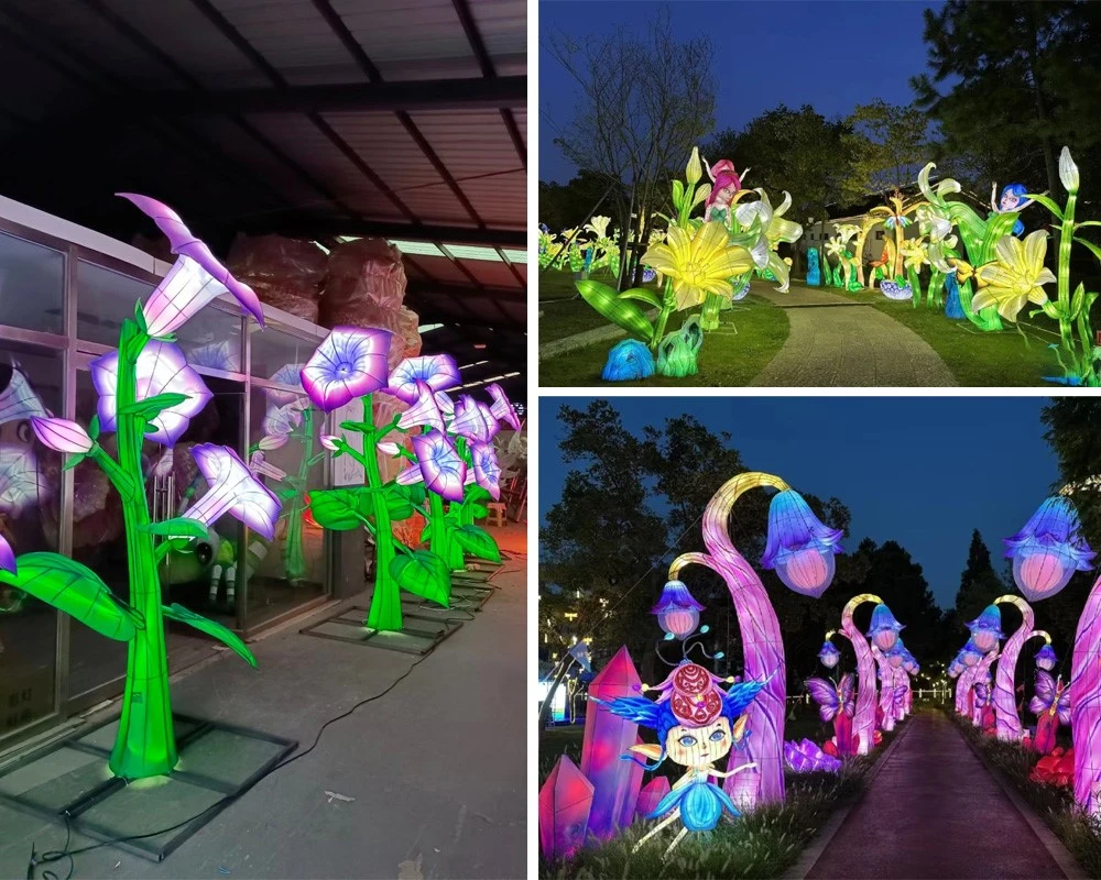 Outdoor Fabric Flower Lanterns Made in China Outdoor Fabric Flower Lanterns Made in China