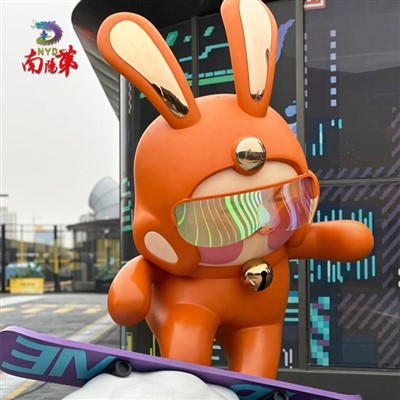 Stora statyer för utomhuskanin i glasfiber